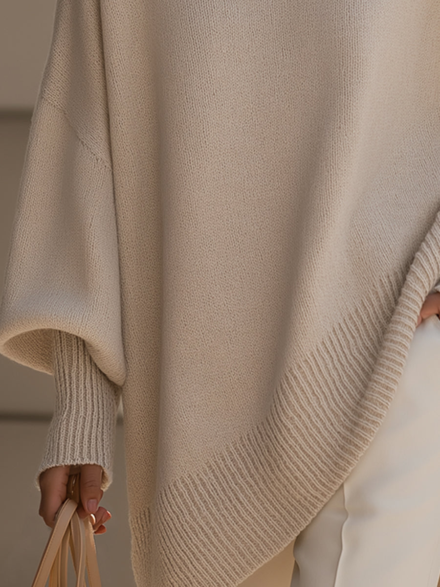 Herminia™ Suéter Oversize Largo para Mujer en Punto Suave
