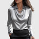 Vianey™ Blusa Satinada Elegante con Cuello Fruncido