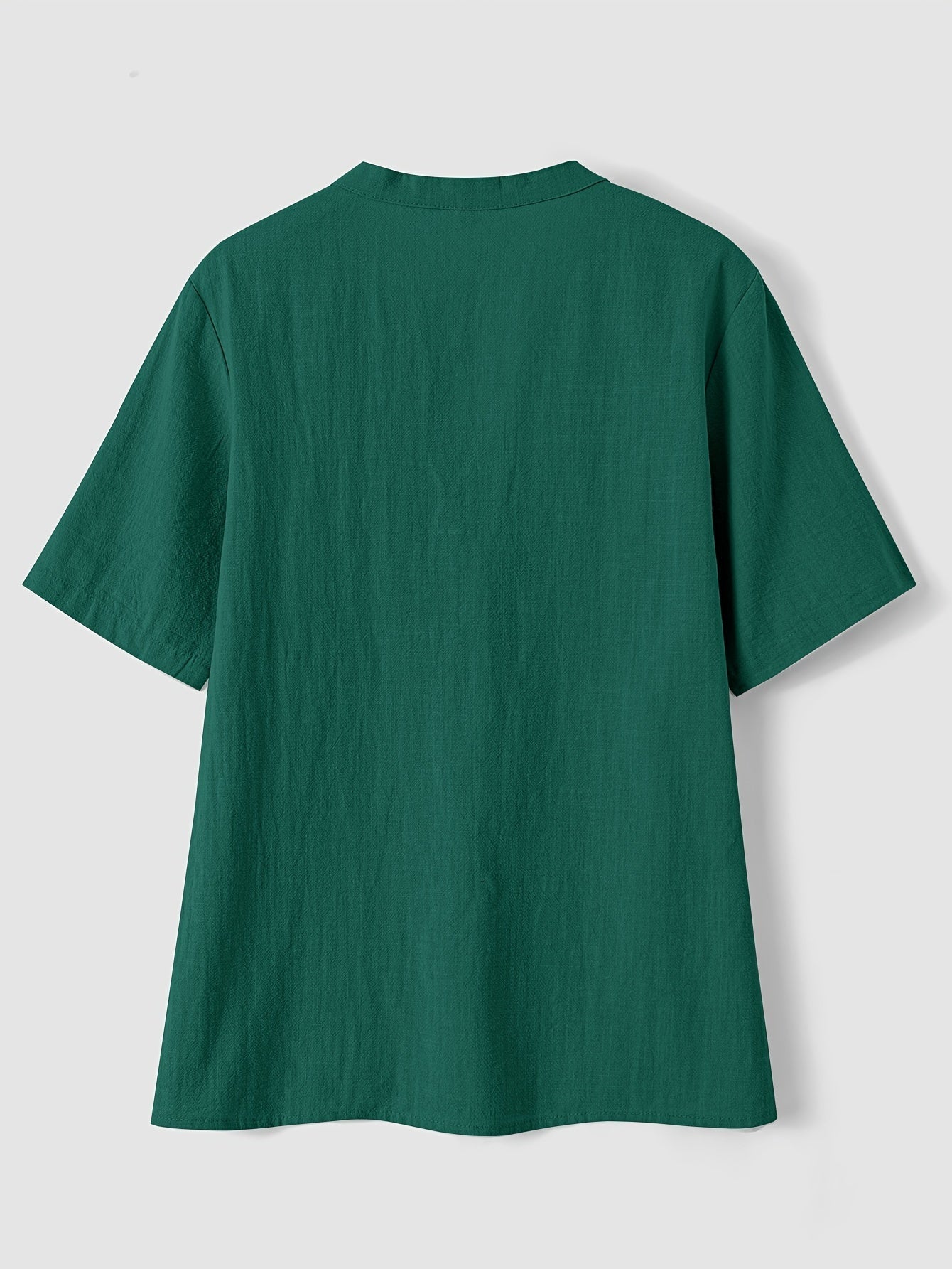 Blusa Elegante con Cuello en V y Botones de Madera