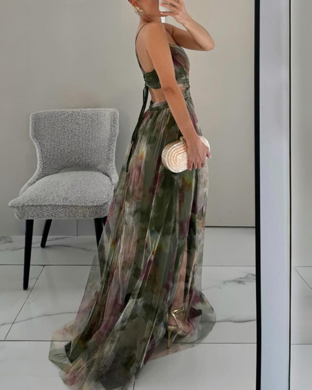 Coatzacoalcos™ Vestido Largo Floral de Chifón – Corte Favorecedor
