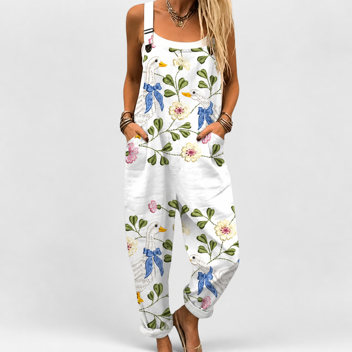 Yolotli | Mono de Tirantes Floral Gráfico Neutro