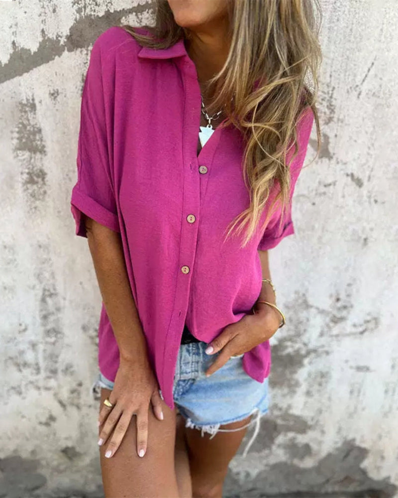 Metepec™ Camisa Casual Suelta en Tela Ligera