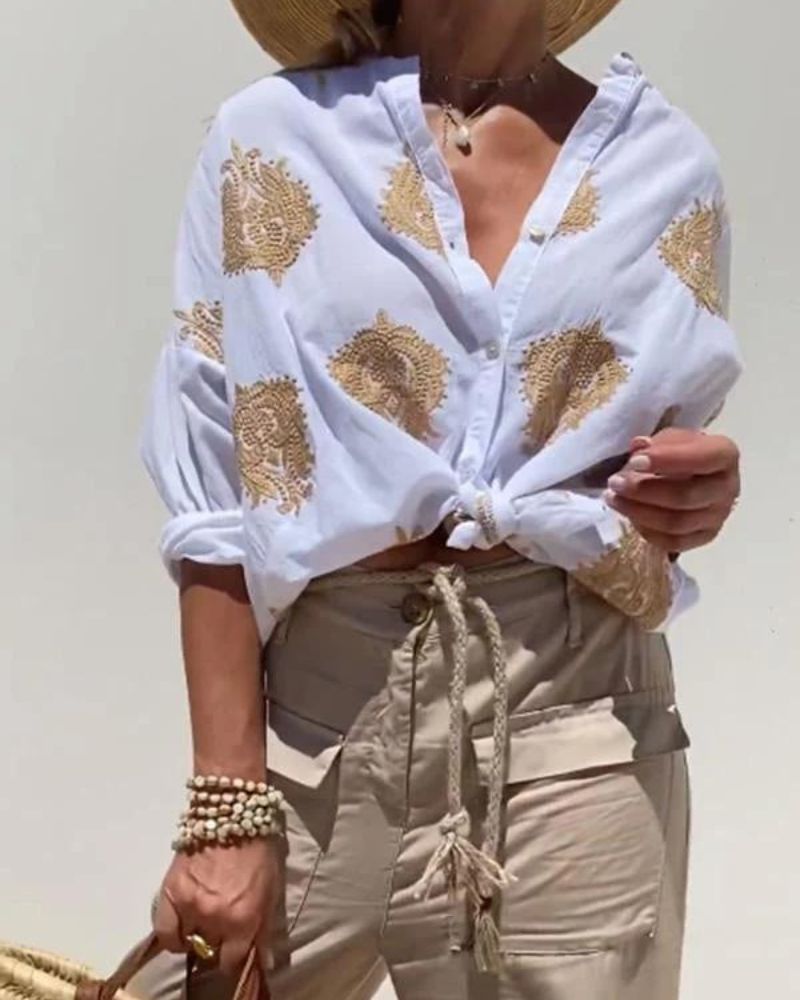 Tampico™ Blusa Bordada de Corte Suelto