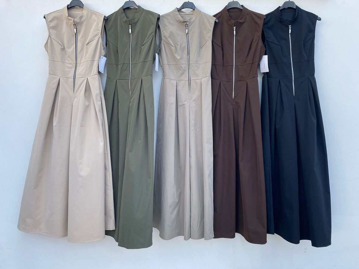 Milagro™ Vestido Entallado con Cremallera y Falda Fluida