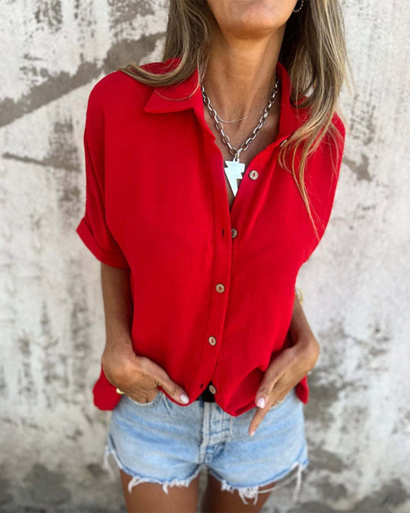 Metepec™ Camisa Casual Suelta en Tela Ligera