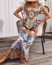 Zacatecas™ Vestido Largo Estampado de Verano con Aberturas