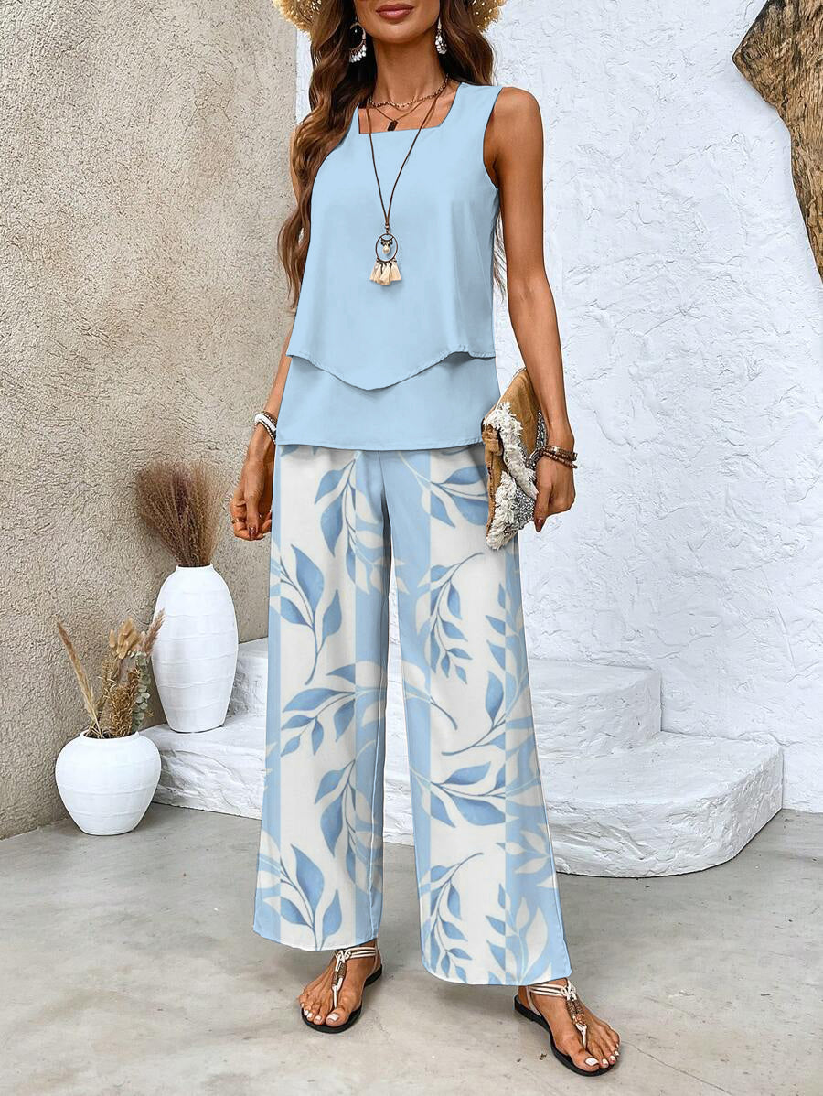 Xóloitzcuintle™ Conjunto de Verano Elegante para Mujer con Blusa y Pantalón