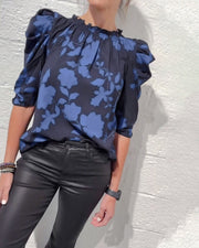 Alicia™ Blusa para Mujer con Mangas Abullonadas y Volantes