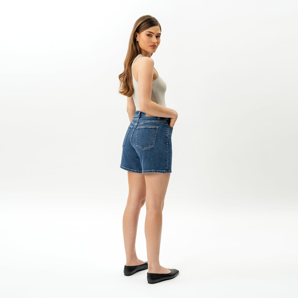 Graciela™ Shorts de Mezclilla con Talle Alto y Stretch para Mujer
