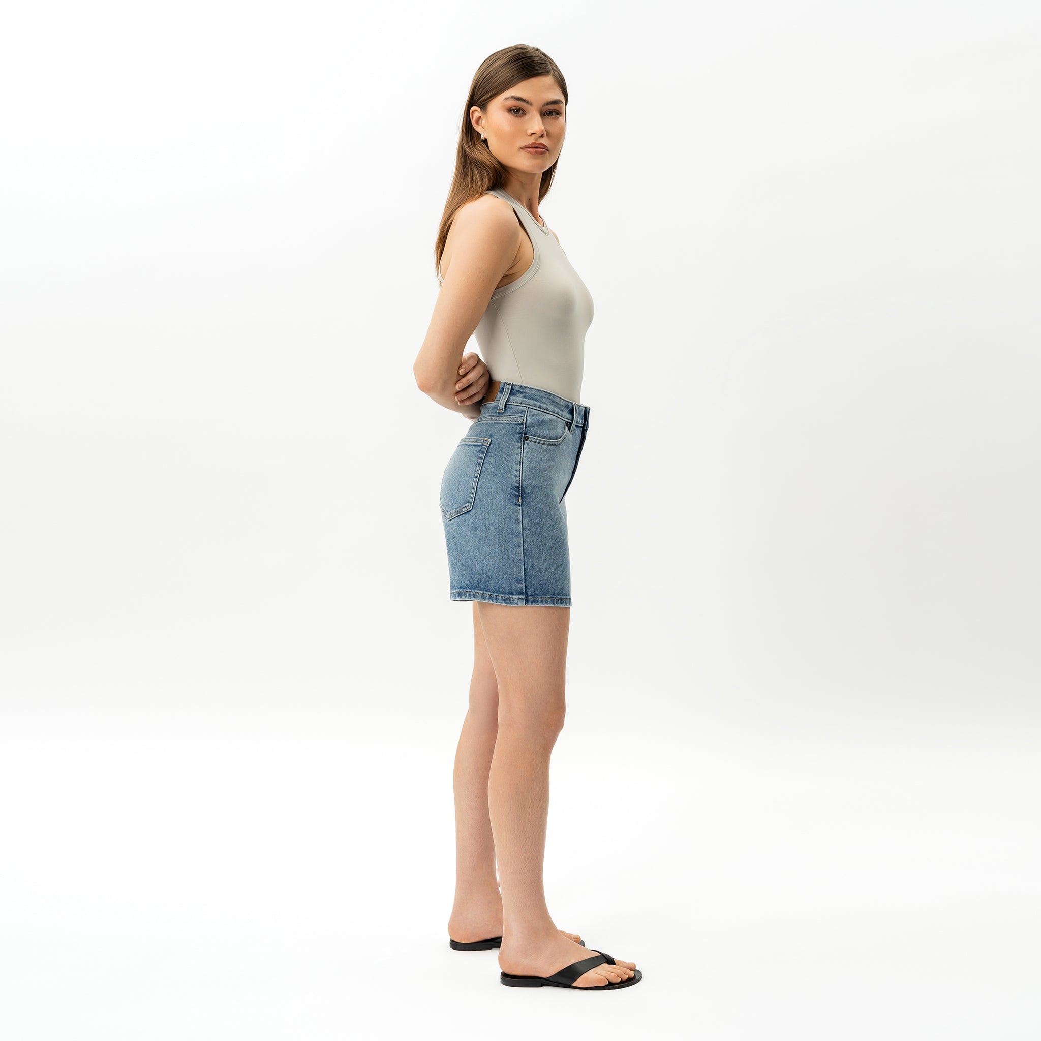 Graciela™ Shorts de Mezclilla con Talle Alto y Stretch para Mujer