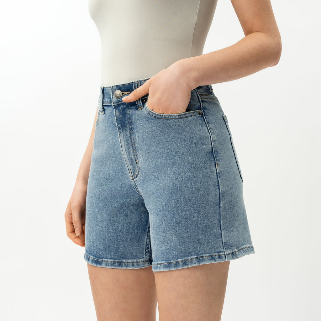 Graciela™ Shorts de Mezclilla con Talle Alto y Stretch para Mujer