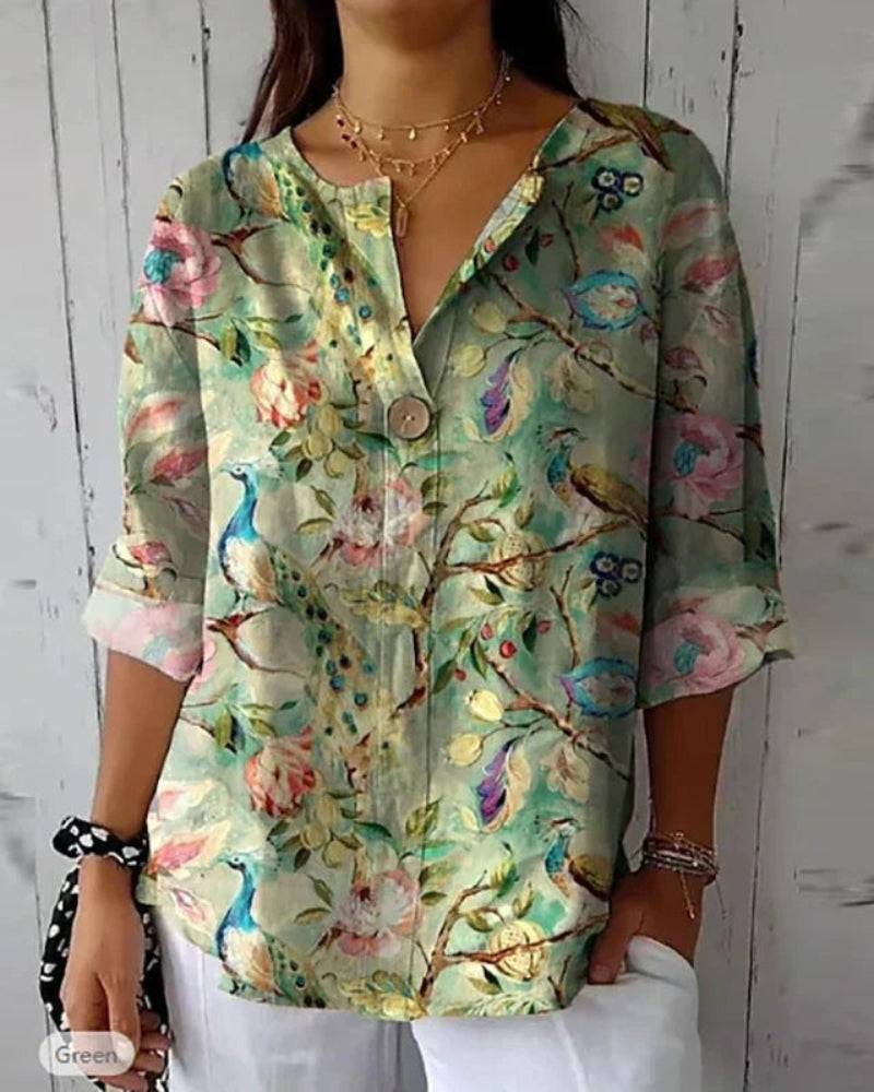 Rosalba™ Blusa Floral Vintage para Mujer – Estilo Atemporal