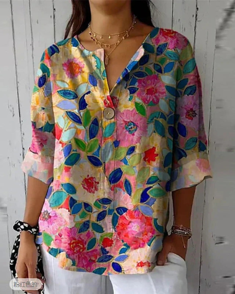 Rosalba™ Blusa Floral Vintage para Mujer – Estilo Atemporal