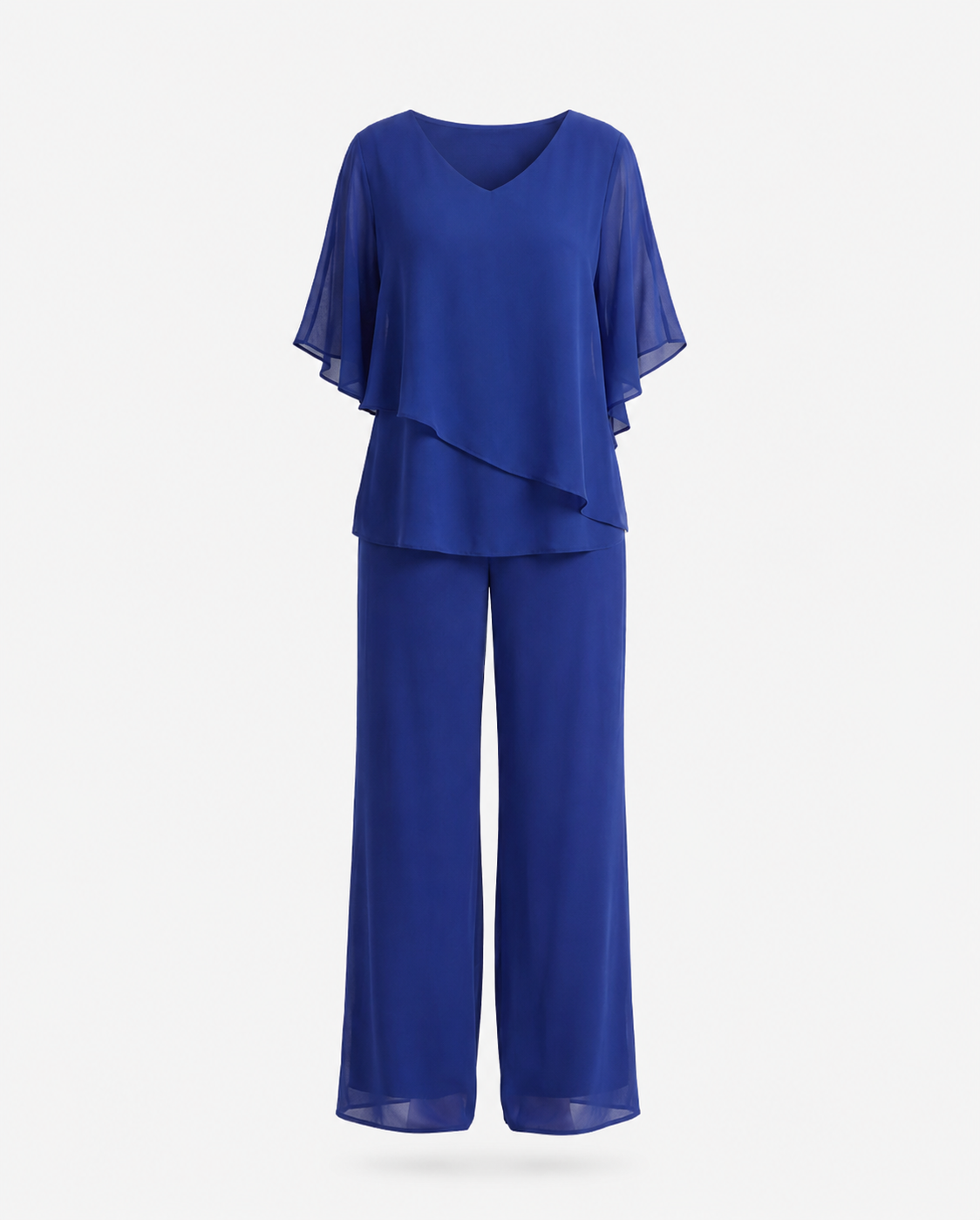 Conjunto Deyanira de Pantalón de Pierna Ancha y Top Asimétrico