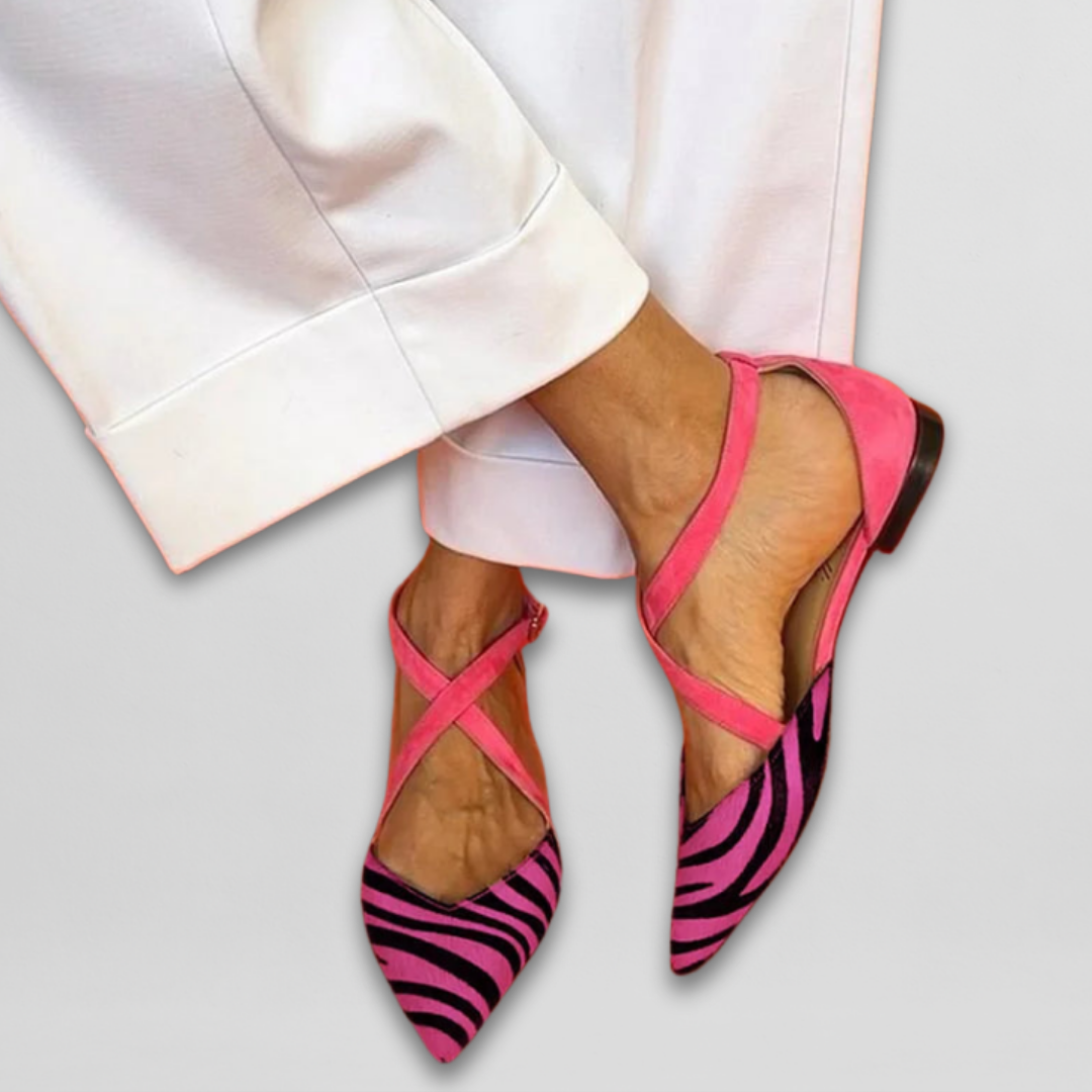 Esmeralda™ Zapatos Bajos de Verano con Tacón Bajo y Estampado de Cebra