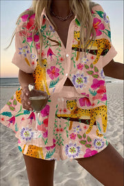 Conjunto Sarai de Playera y Shorts para Mujer en Lino y Algodón