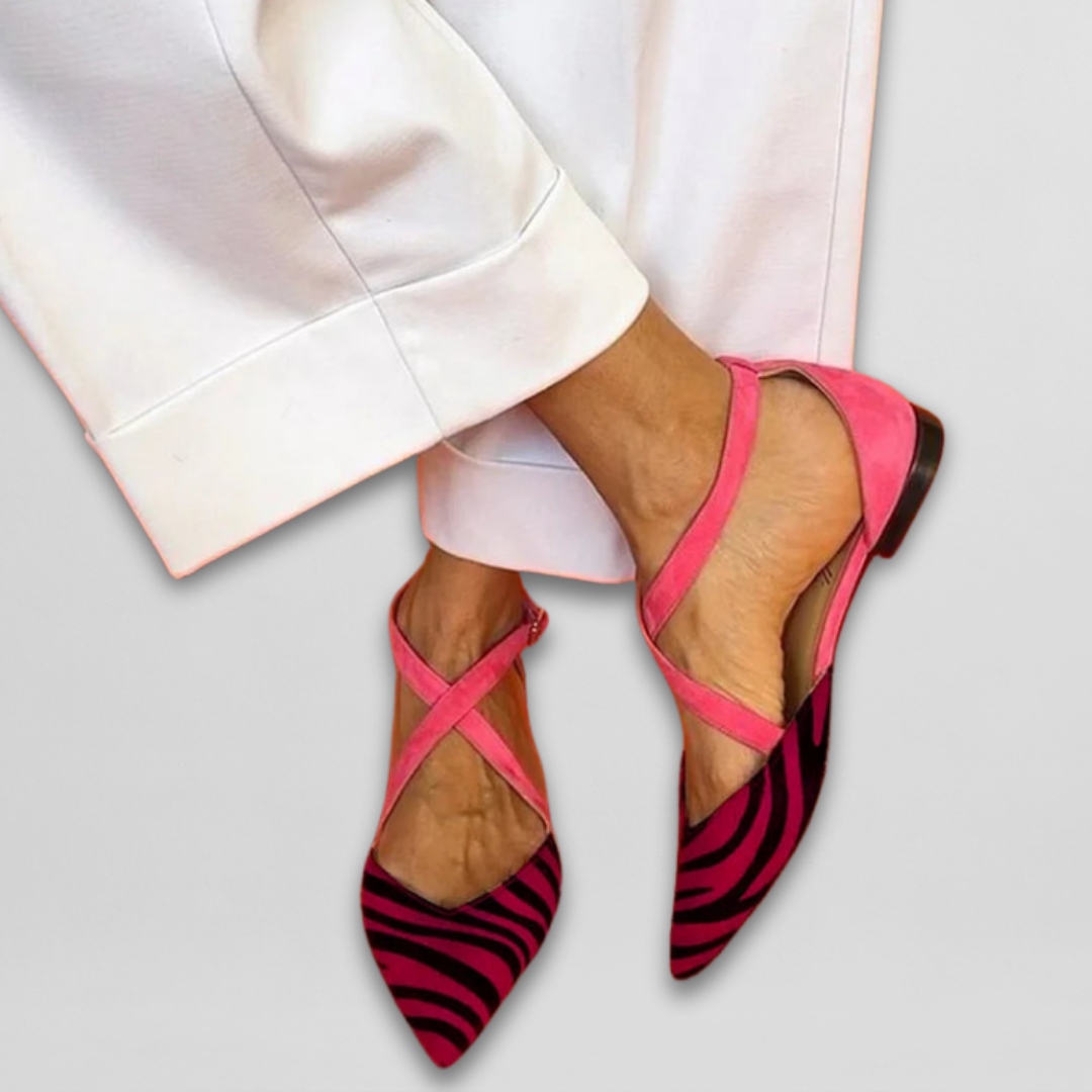 Esmeralda™ Zapatos Bajos de Verano con Tacón Bajo y Estampado de Cebra