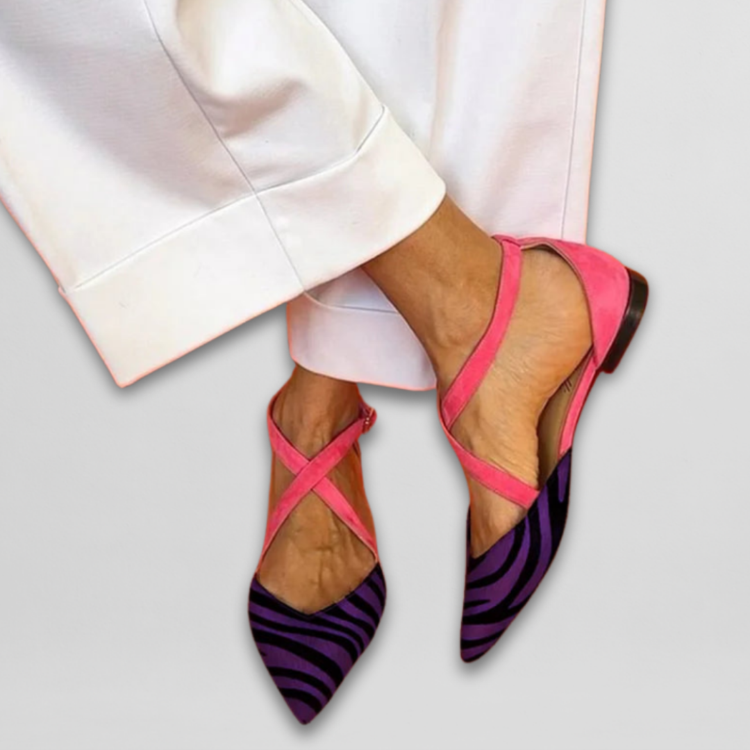 Esmeralda™ Zapatos Bajos de Verano con Tacón Bajo y Estampado de Cebra