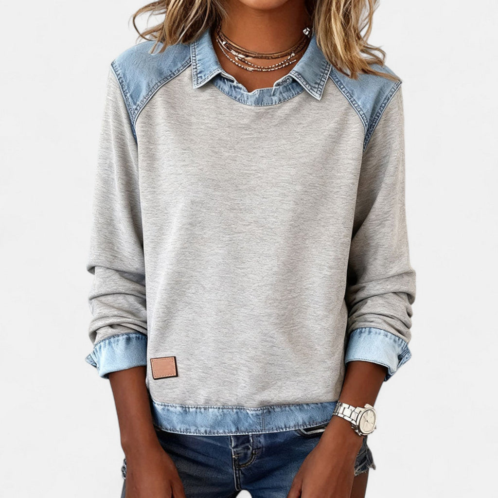 Angélica™ Suéter Casual de Manga Larga para Mujer con Cuello