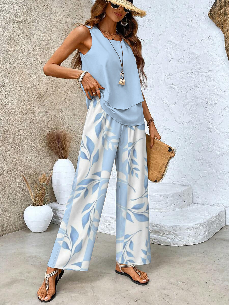 Xóloitzcuintle™ Conjunto de Verano Elegante para Mujer con Blusa y Pantalón