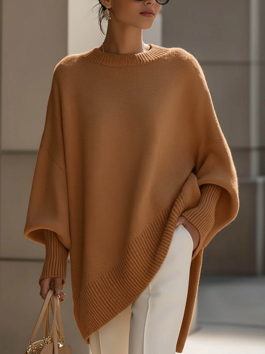 Herminia™ Suéter Oversize Largo para Mujer en Punto Suave
