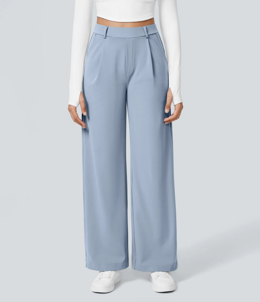 Leonarda™ Pantalón Elegante de Talle Alto y Pierna Ancha para Mujer