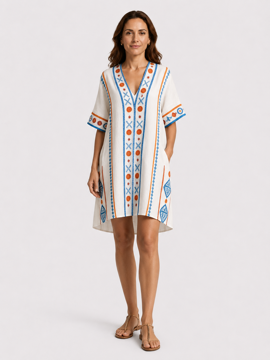 Yaquelin™ Vestido Largo de Playa Elegante con Escote en V
