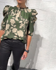 Alicia™ Blusa para Mujer con Mangas Abullonadas y Volantes