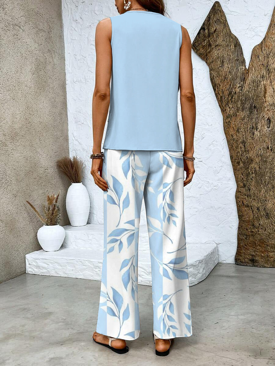 Conjunto Azucena de Verano Elegante para Mujer con Blusa y Pantalón