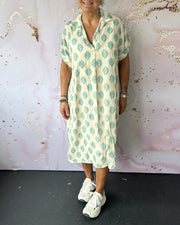 Fátima™ Vestido Midi Suelto de Primavera con Cuello Solapa