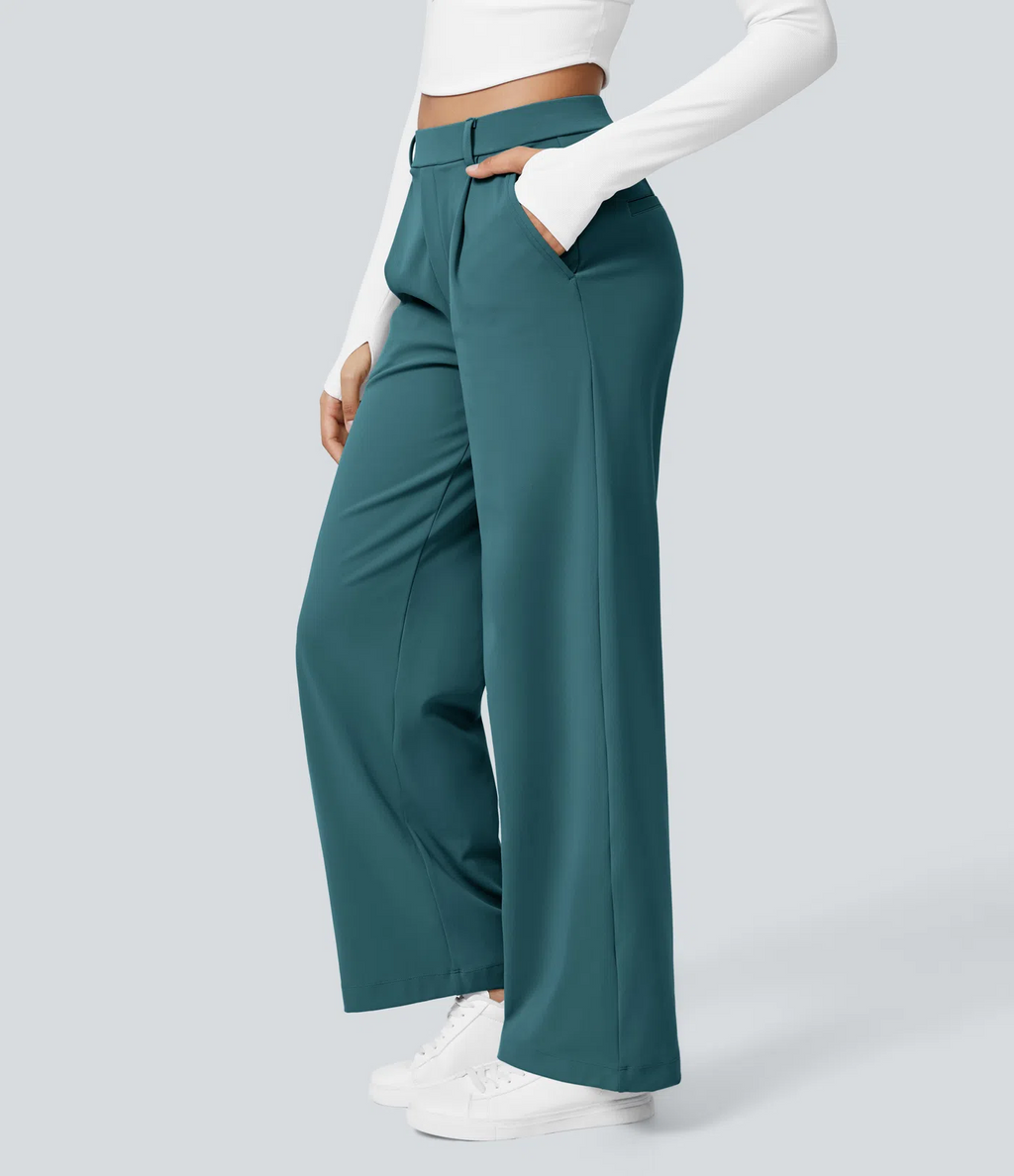 Leonarda™ Pantalón Elegante de Talle Alto y Pierna Ancha para Mujer