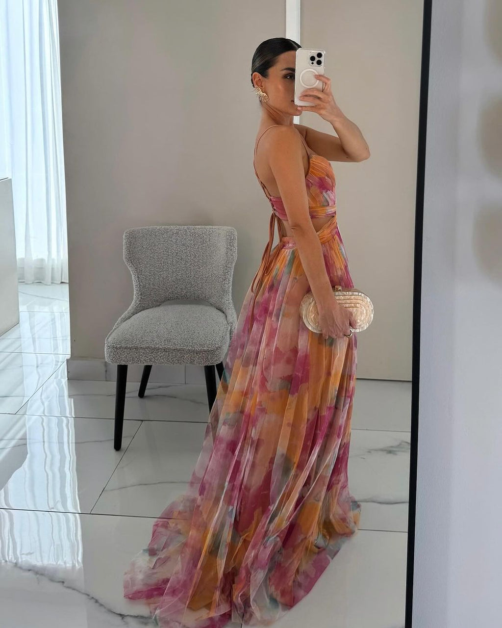 Coatzacoalcos™ Vestido Largo Floral de Chifón – Corte Favorecedor