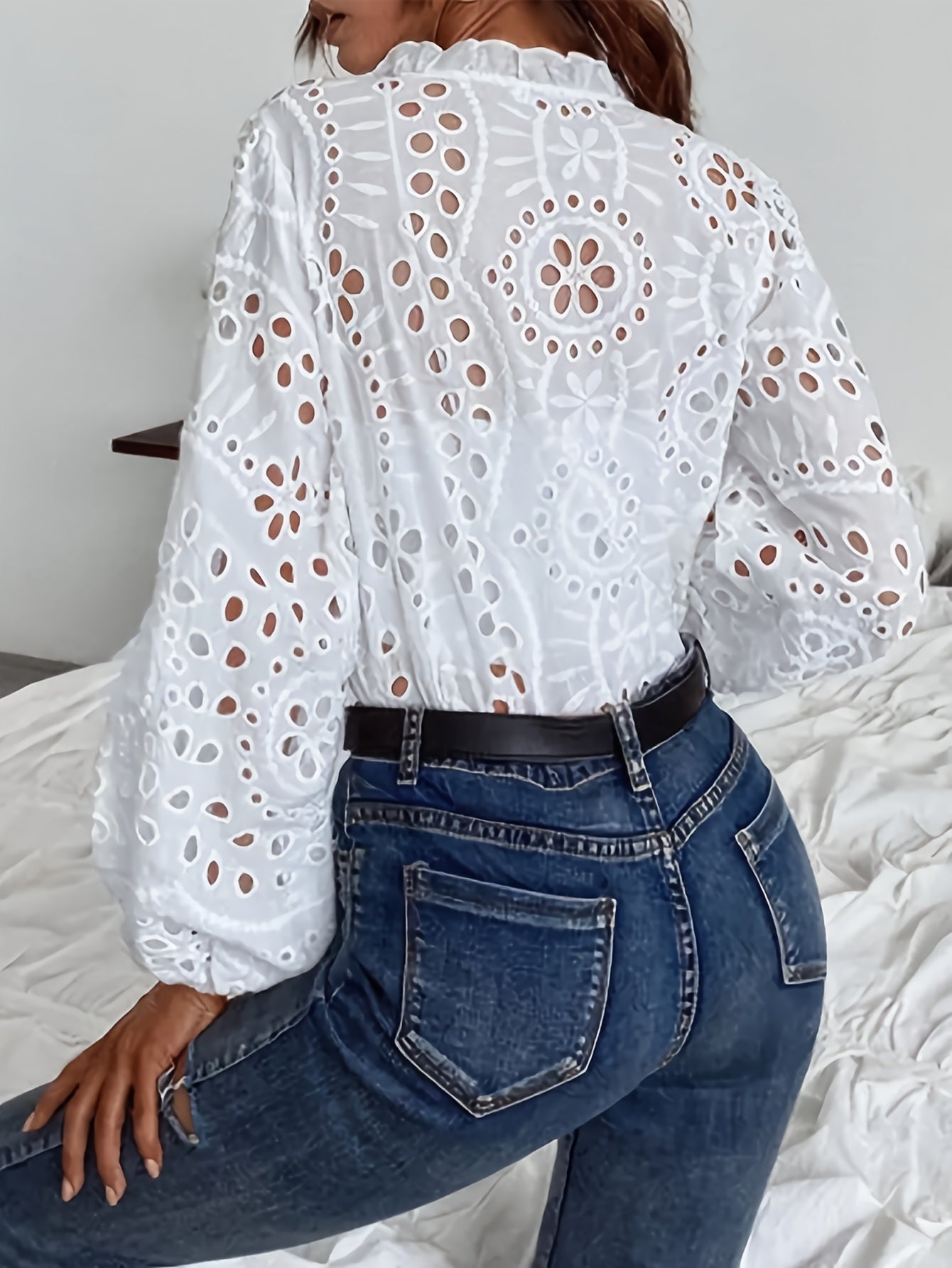 Jimena™ Blusa Bordada para Mujer con Encaje Delicado