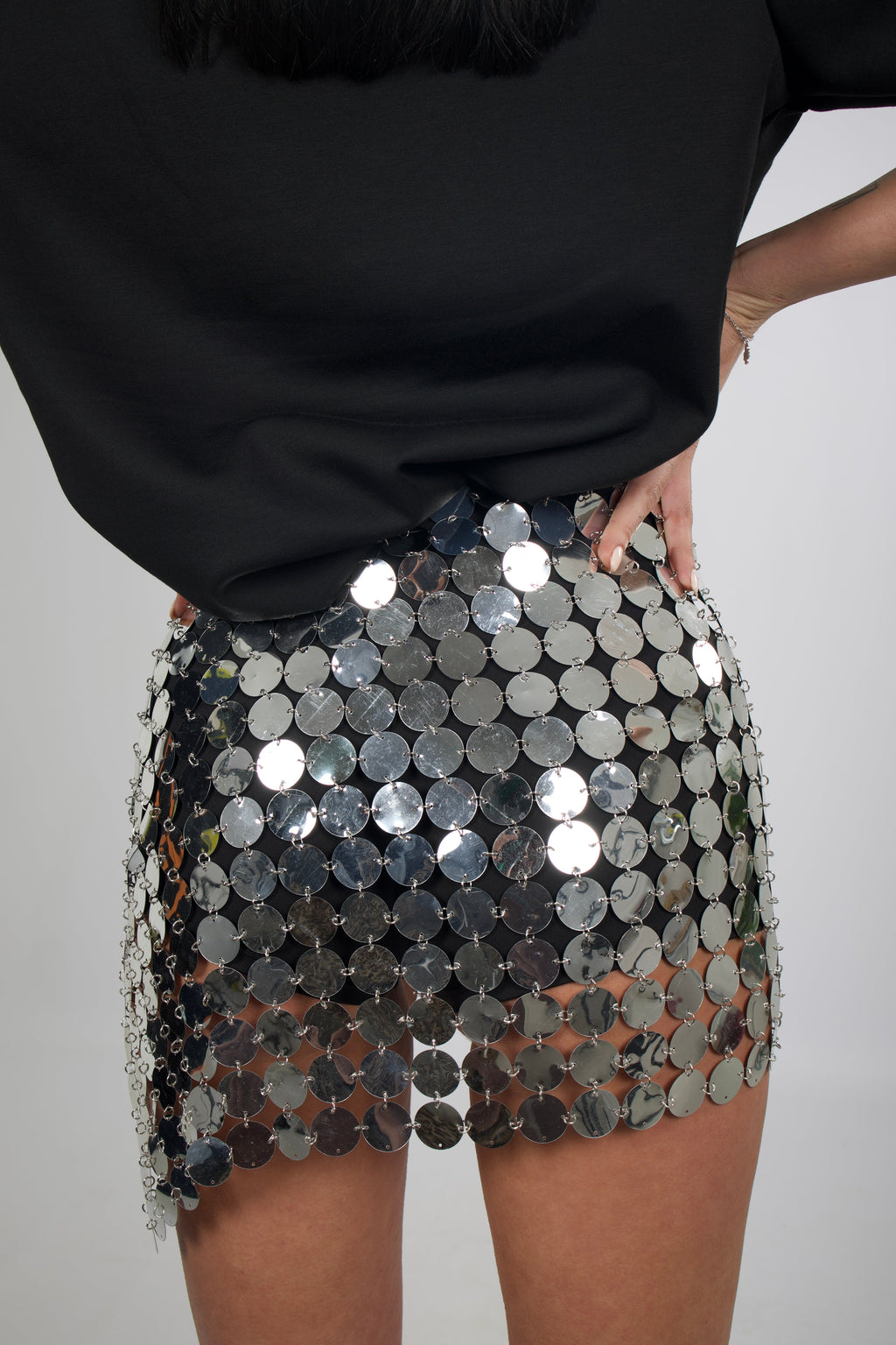 Cozumel™ Minifalda de Lentejuelas Espejo, Estilo Ibiza