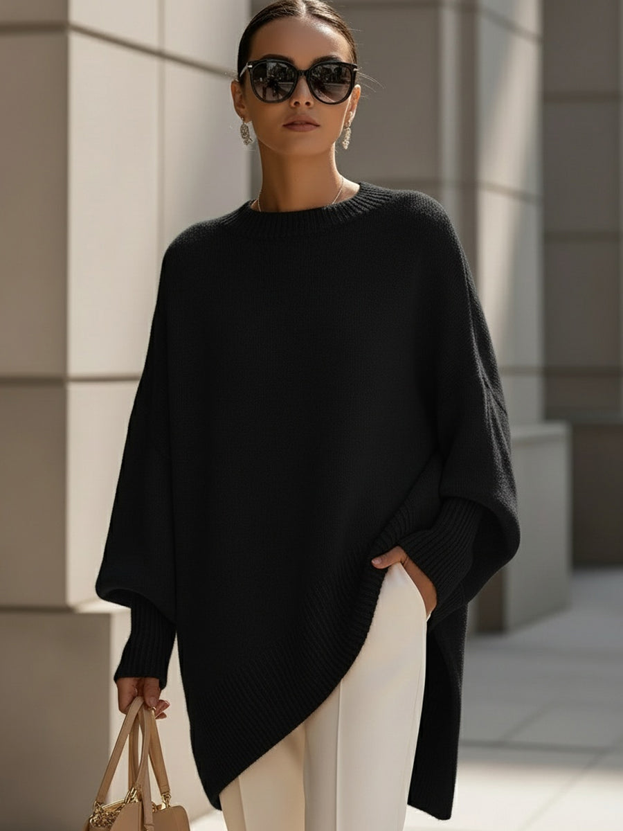 Herminia™ Suéter Oversize Largo para Mujer en Punto Suave