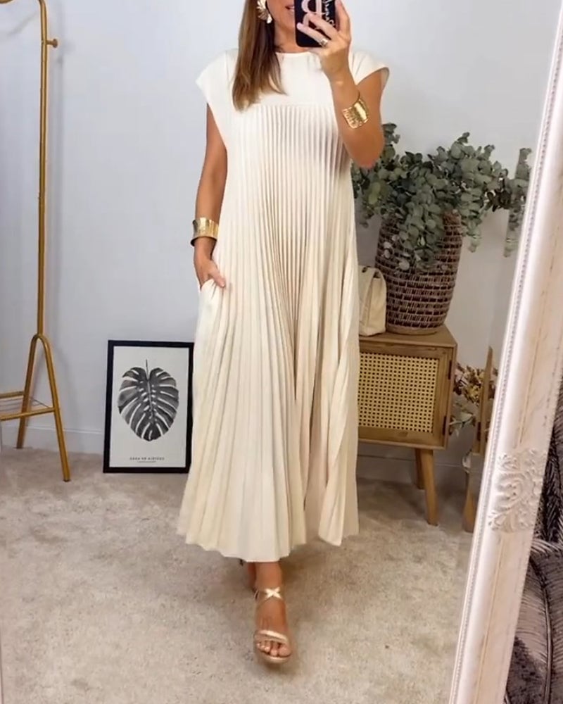 Patricia™ Vestido Largo de Verano Casual Plisado para Mujer