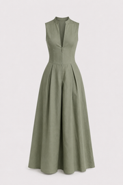 Tequisquiapan™ Vestido Entallado con Cremallera y Falda Fluida
