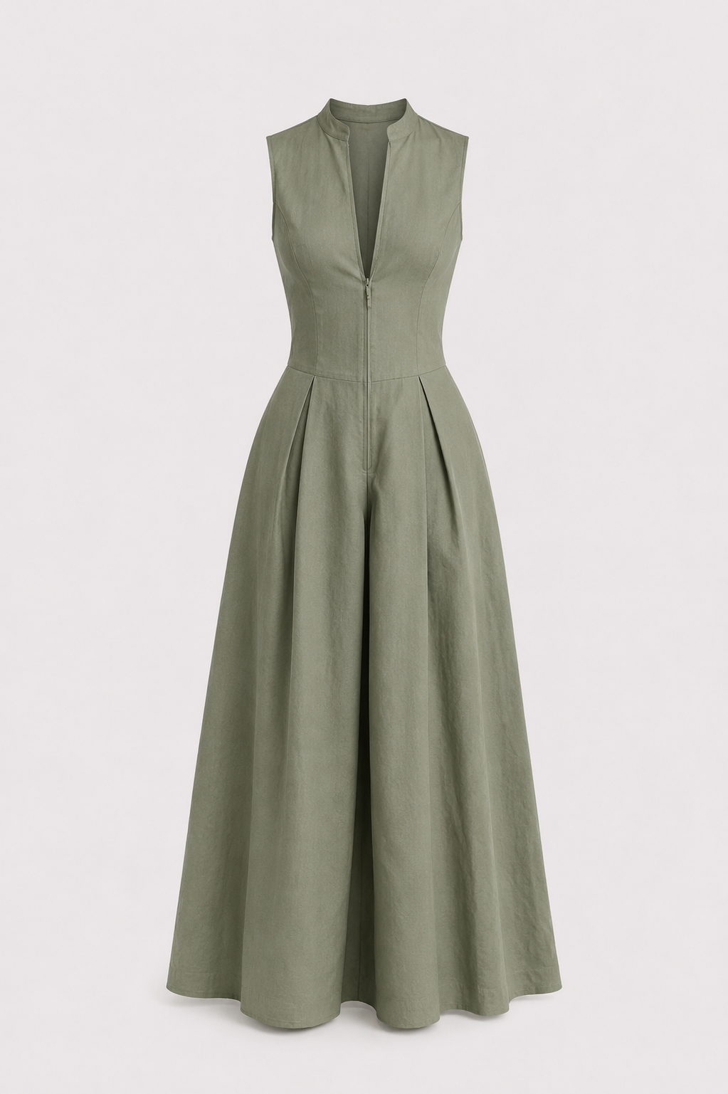 Tequisquiapan™ Vestido Entallado con Cremallera y Falda Fluida