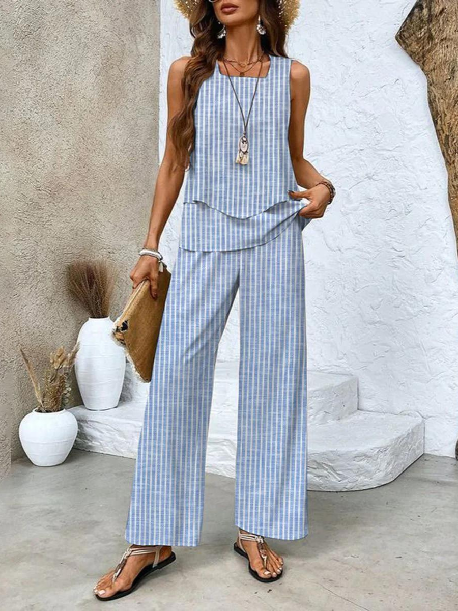 Xóloitzcuintle™ Conjunto de Verano Elegante para Mujer con Blusa y Pantalón