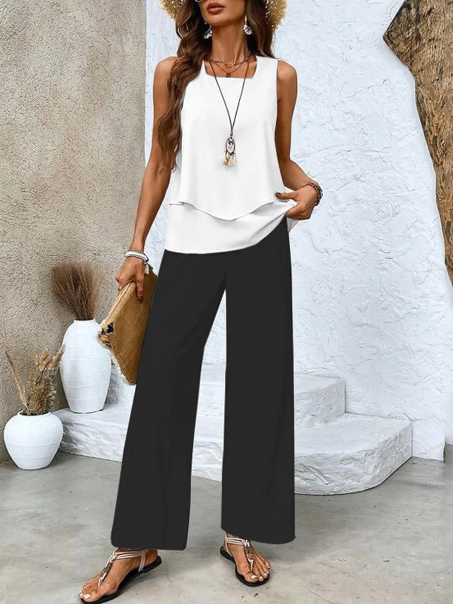 Xóloitzcuintle™ Conjunto de Verano Elegante para Mujer con Blusa y Pantalón