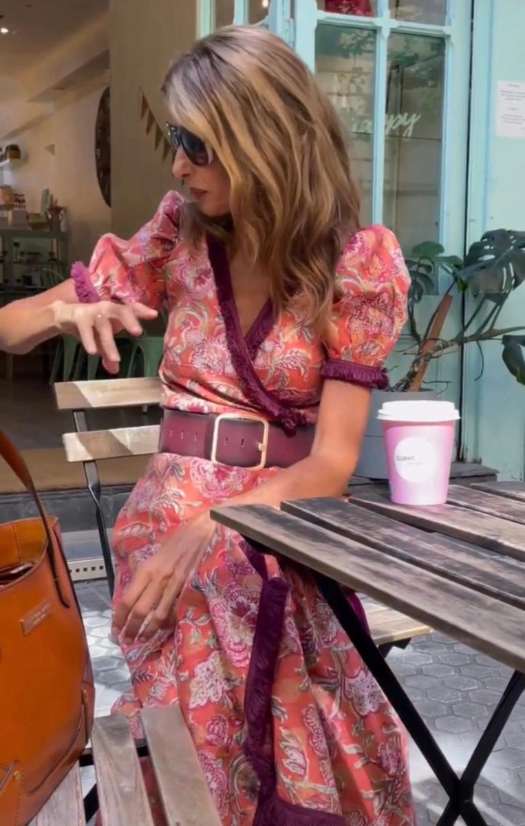 Ensenada™ Vestido Maxi Rosa Elegante con Manga Corta