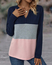 Verónica™ Blusa Colorida con Cuello en V y Corte Suelto