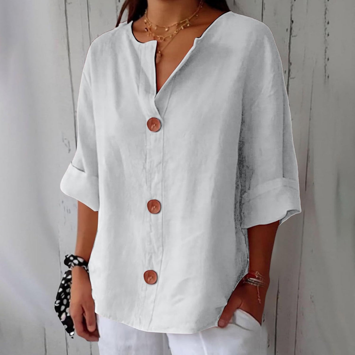 Tequila™ Blusa Minimalista Oversize con Estructura Vertical