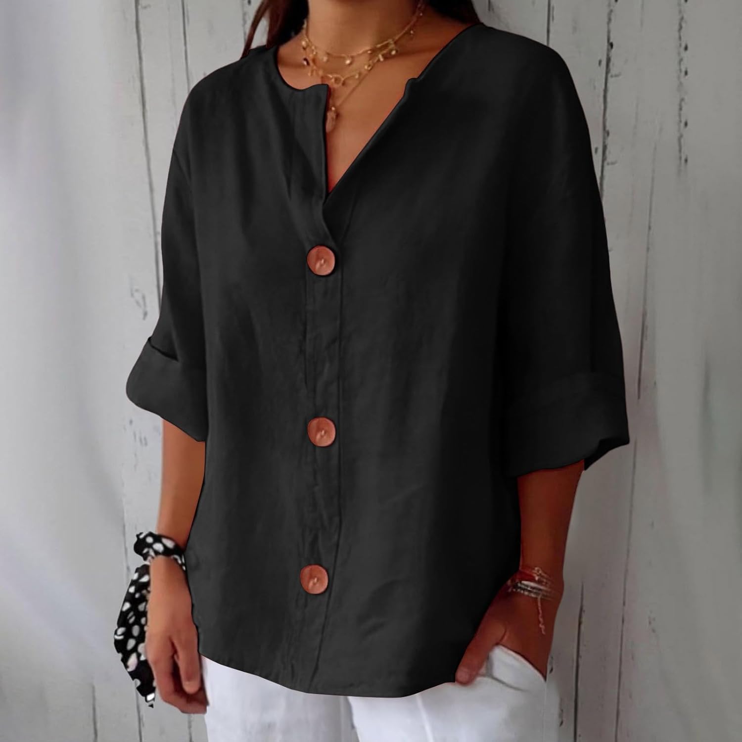 Tequila™ Blusa Minimalista Oversize con Estructura Vertical