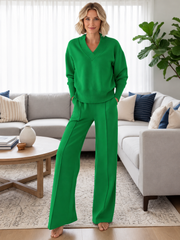Valentina | Acogedor conjunto en forma de V con pantalones anchos