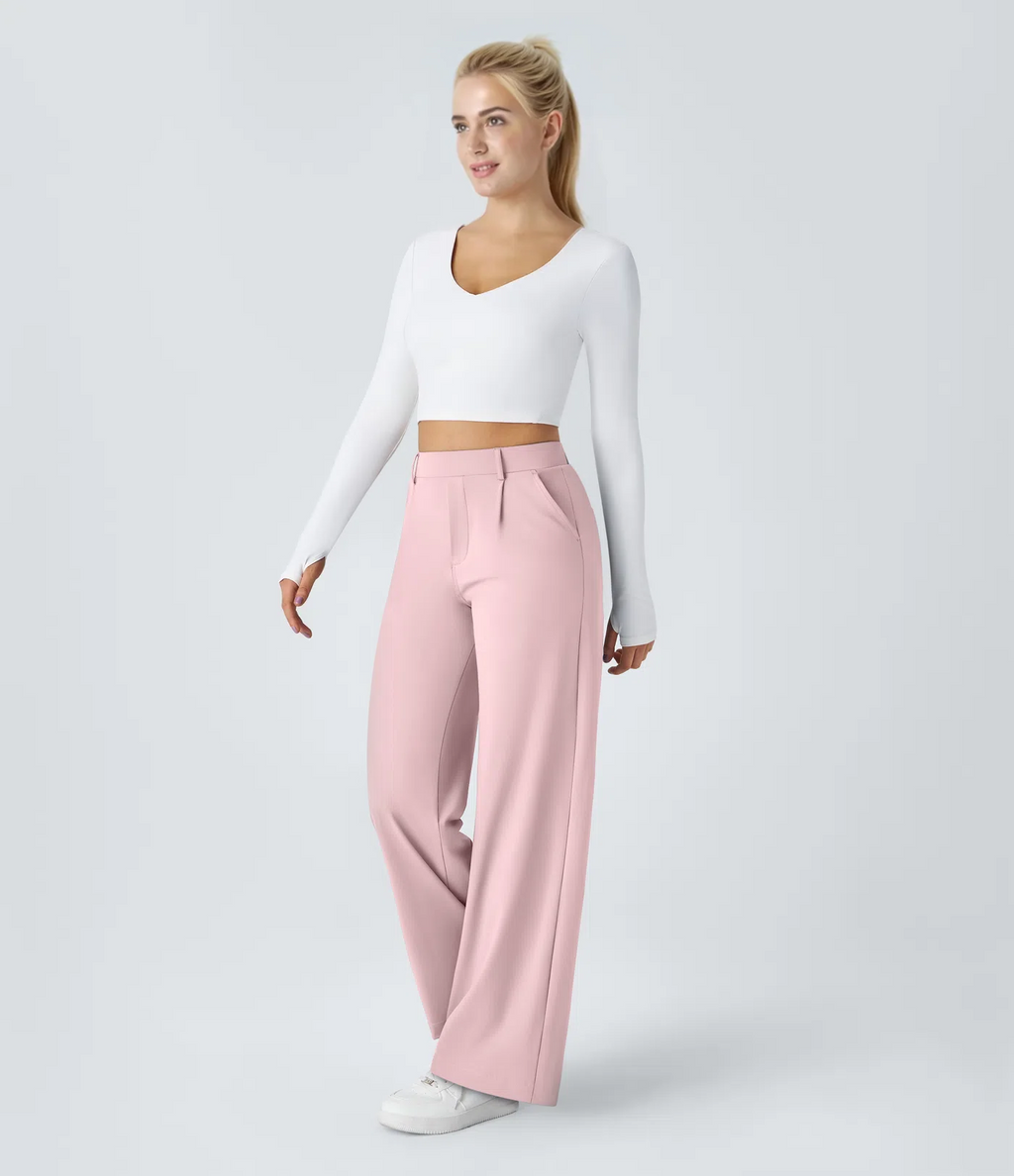 Leonarda™ Pantalón Elegante de Talle Alto y Pierna Ancha para Mujer