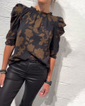 Alicia™ Blusa para Mujer con Mangas Abullonadas y Volantes