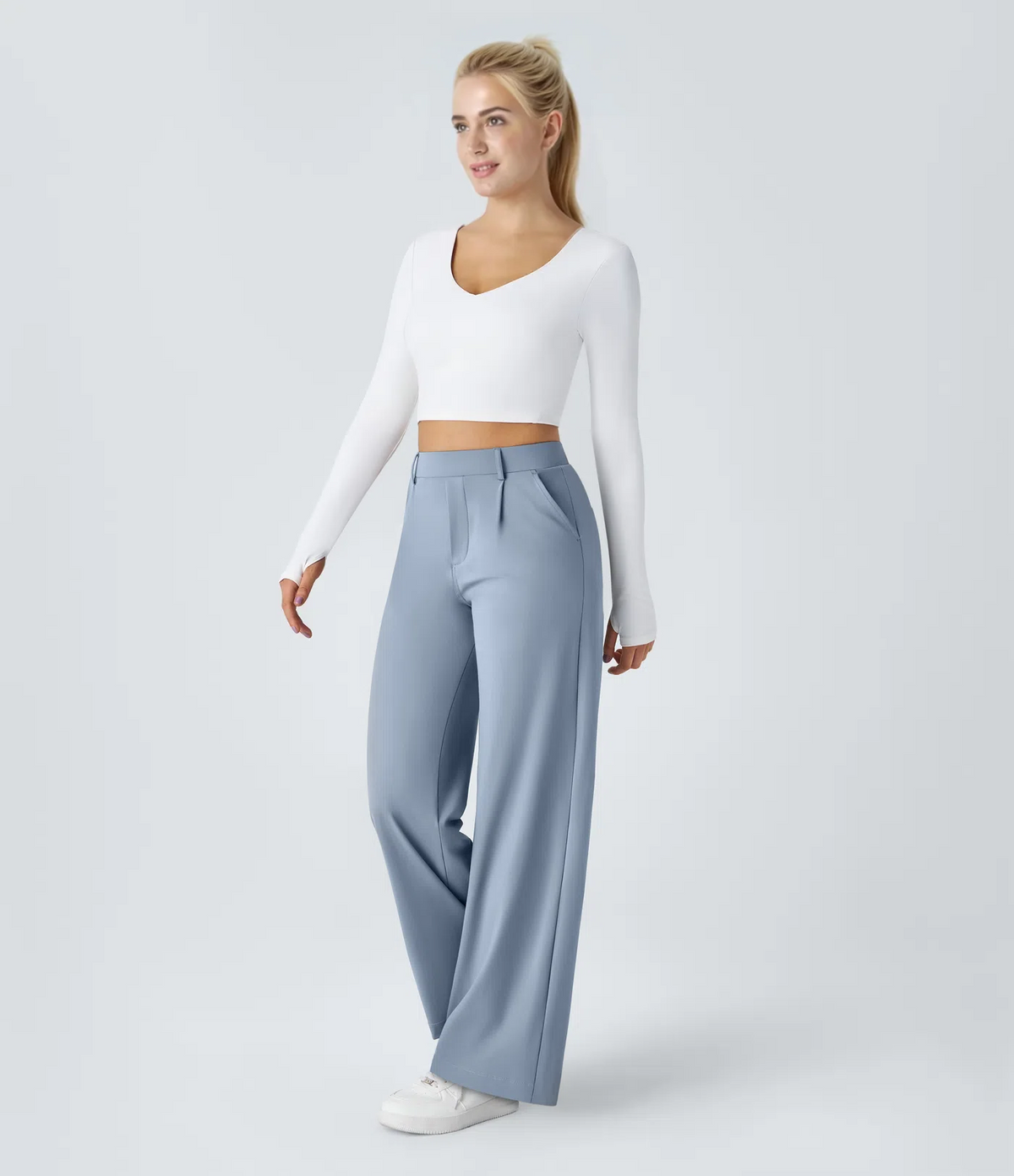Leonarda™ Pantalón Elegante de Talle Alto y Pierna Ancha para Mujer