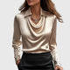 Vianey™ Blusa Satinada Elegante con Cuello Fruncido