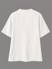 Blusa Elegante con Cuello en V y Botones de Madera